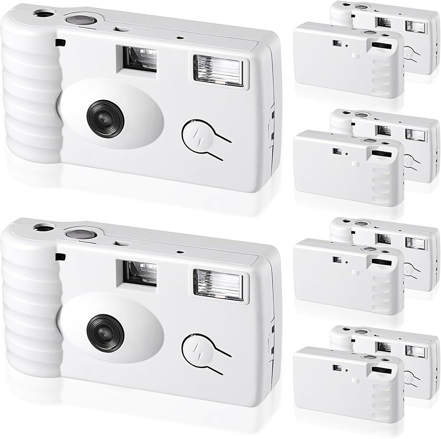 Treela 6 Pack of Disposable Camera for Wedding Bulk Bachelorette Single Use Flash 35mm 17 Film 200iso Camera for Birthday Concert Travel Anniversary Party Supply Favor Vacation Gift (White,Classic)