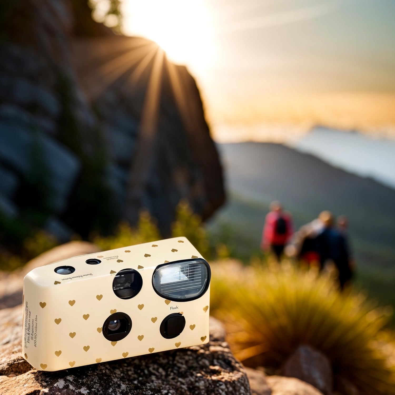 Weddingstar Disposable Camera with Flash - Single Use 35mm Film Camera for Wedding or Party Favors - Gold Hearts - Image 5